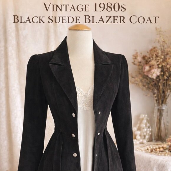 Arden B Jackets & Blazers - Vintage Black Suede Coat - Arden B.